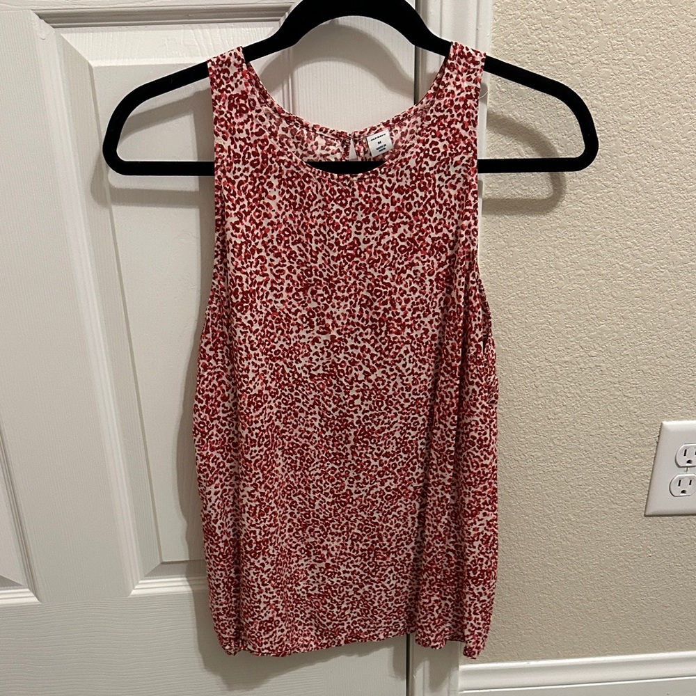 Old Navy Red Animal Print Tank Top
